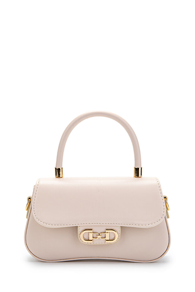 Clamshell Baguette Adel Crossbody Women's Bag Cream