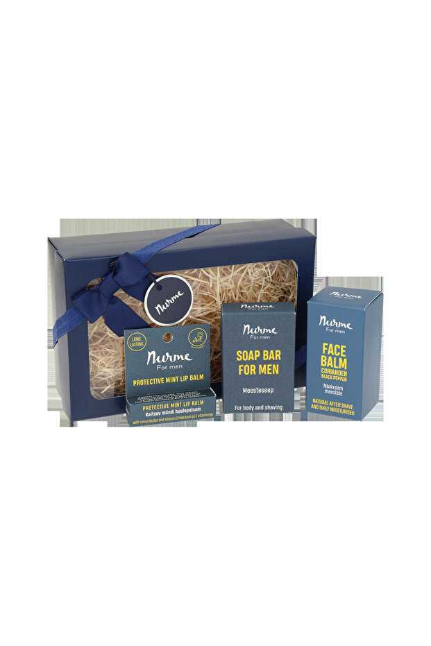 Men's Essentials Gift Box - Natural Handmade Soap, Face Balm & Lip Care