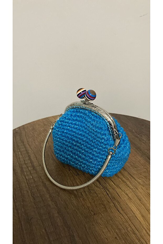 Çanta Örme Metal Saplı Cüzdan - 3