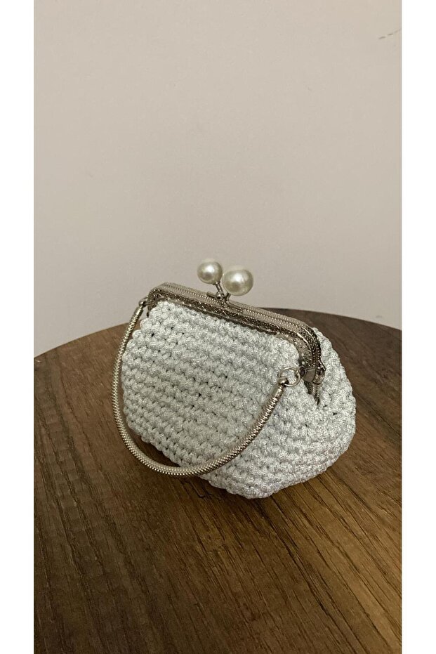 Çanta Örme Metal Saplı Cüzdan - 4