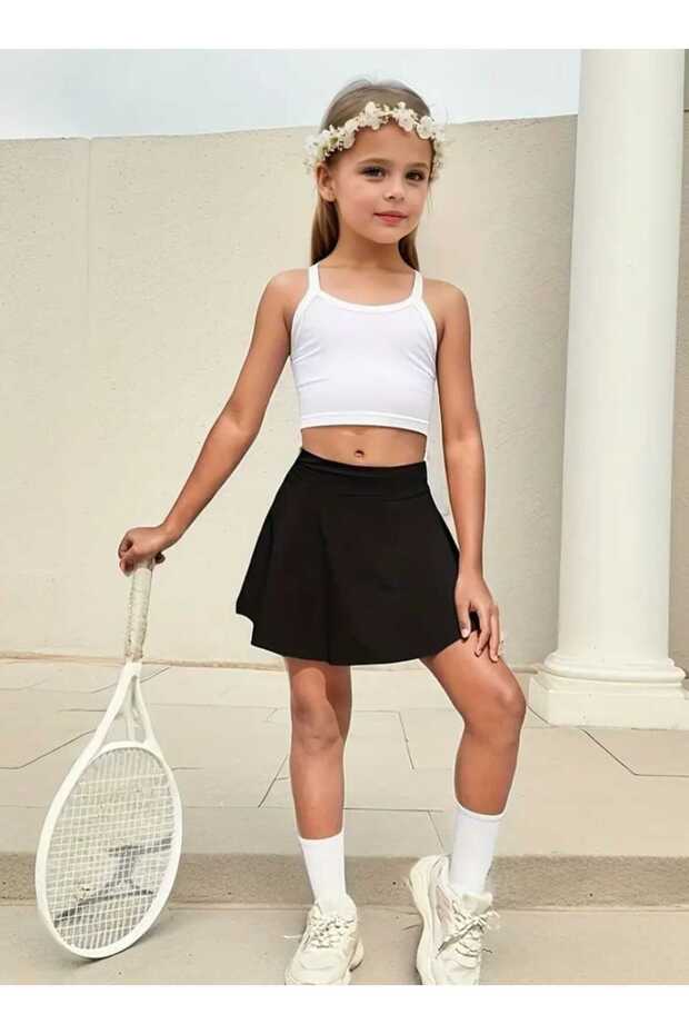 High Waist Shorts Flounced Tennis Sports Skirt Diver Fabric