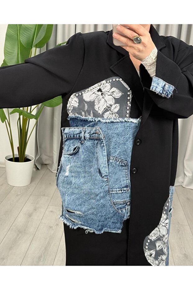 سترة فالورا ديزاين باللون الأسود - 3