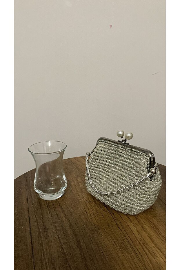 Çanta Örme Metal Saplı Cüzdan - 2