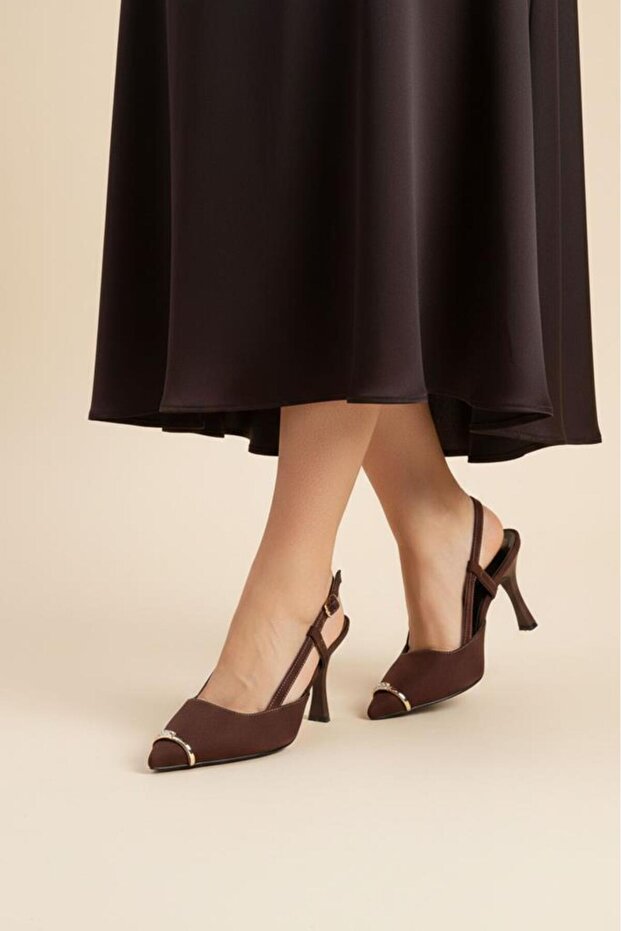 Sprs 03402 Open Back Heeled Stiletto Evening Dress Shoes