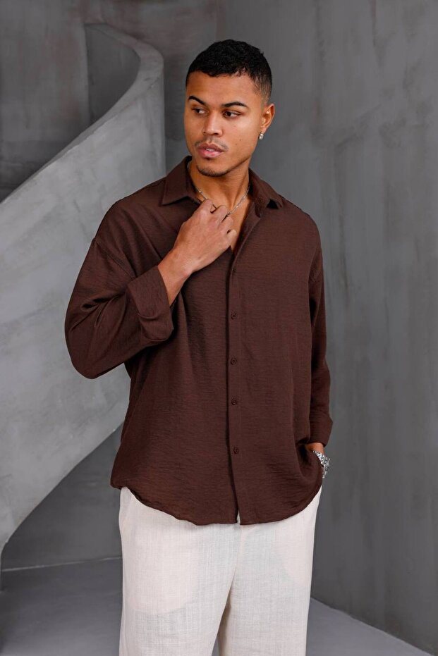 Oversize Keten Gömlek - 2