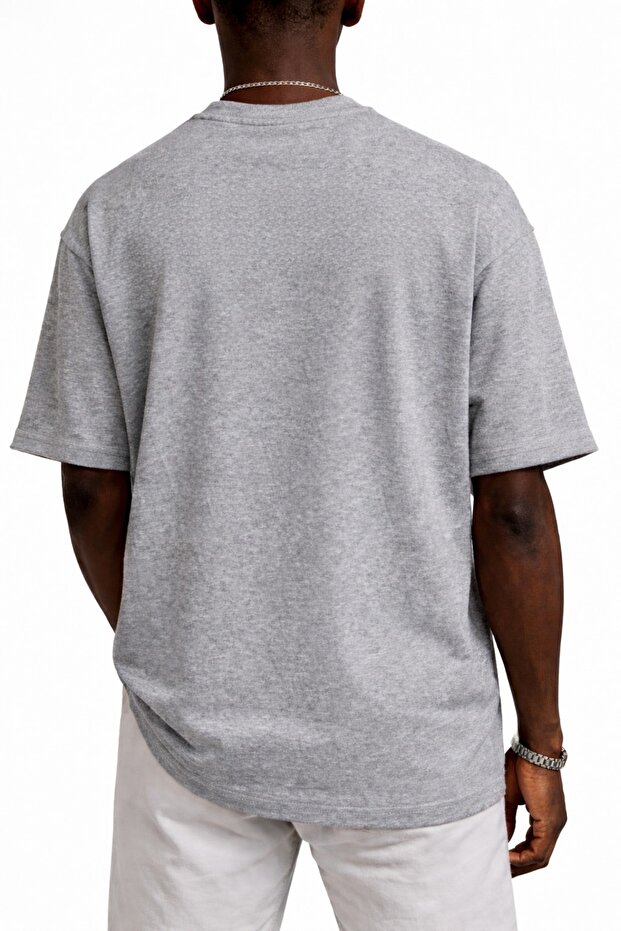 Oversize basic baskılı t-shirt - 2