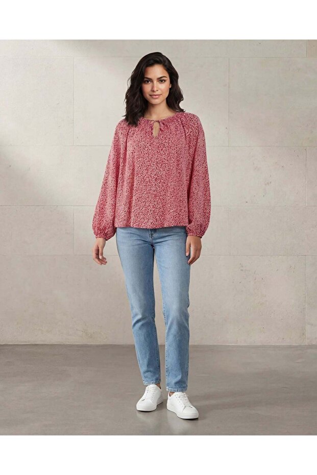 Women Red Printed Blouse
