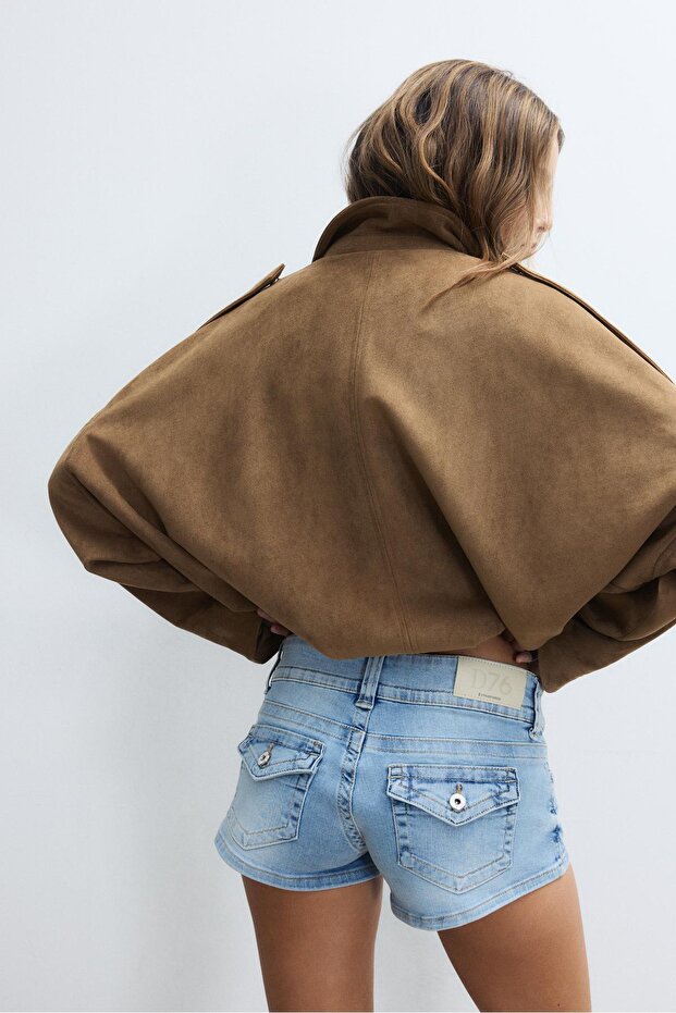 Denim micro shorts - 5