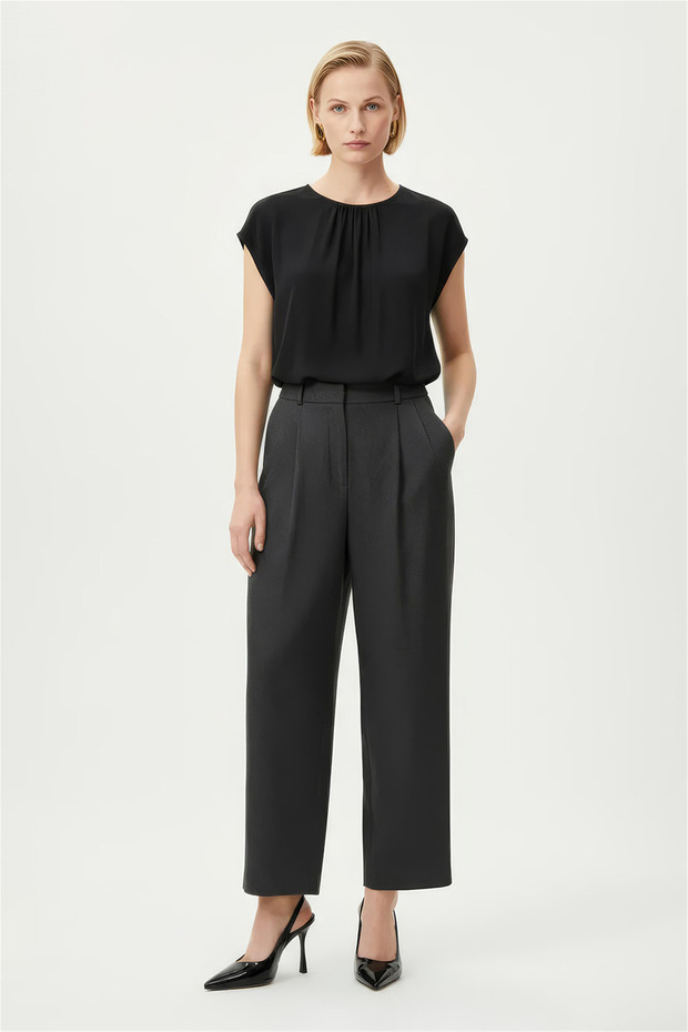 Antrasit Geniş Paça Pantolon - 1