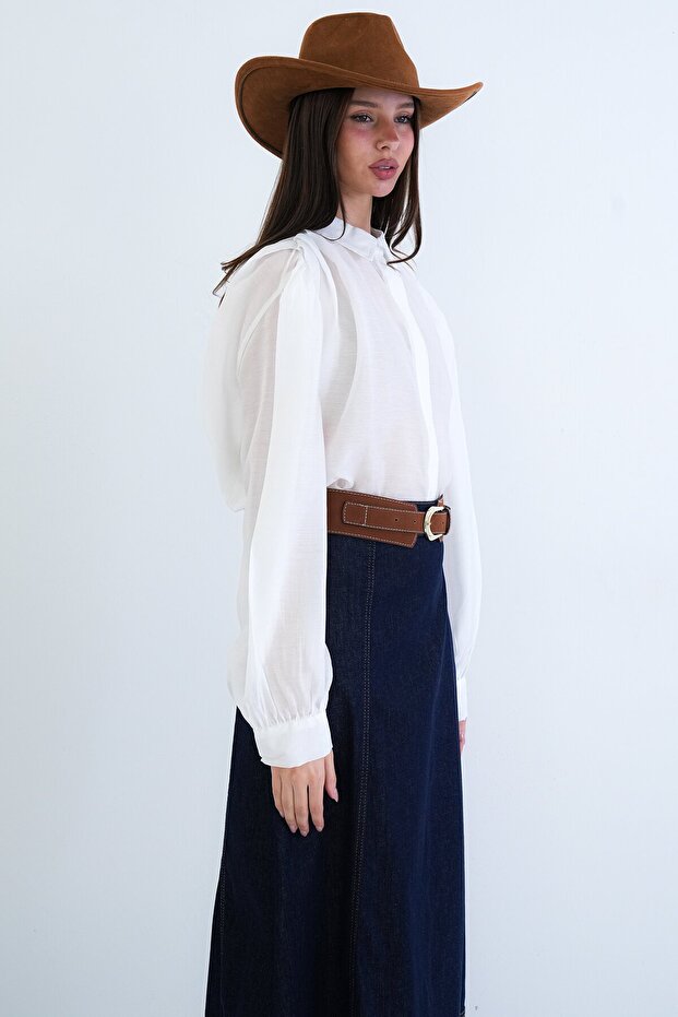 Balon Kol Oversize Gömlek - 2