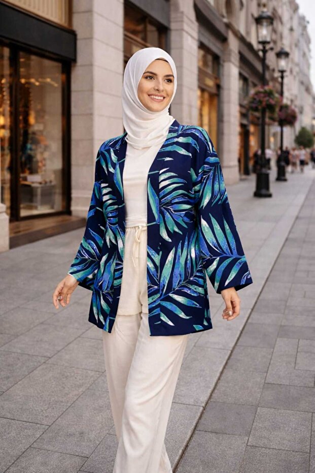Ethnic Pattern Modest Mini Kimono - 1