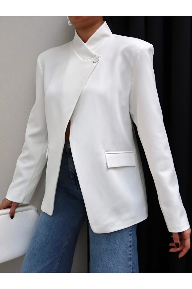 سترة بتصميم زر واحد - 3