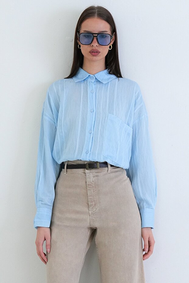 Tek Cepli Transparan Gömlek - 1