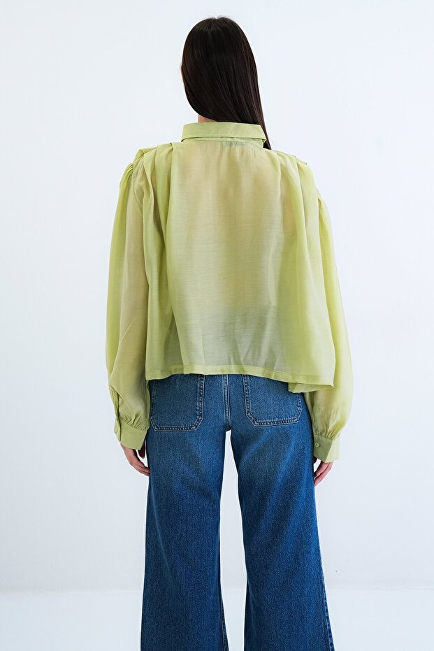 Balon Kol Oversize Gömlek - 7