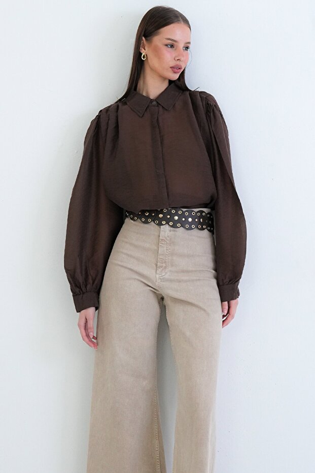 Balon Kol Oversize Gömlek - 3