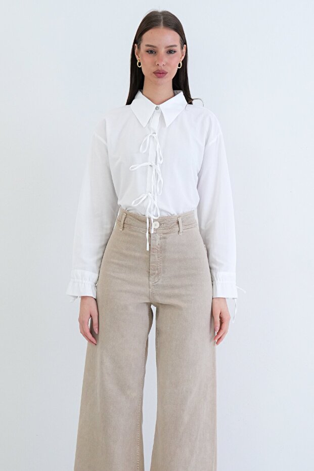 Bağlamalı Crop Bluz - 3