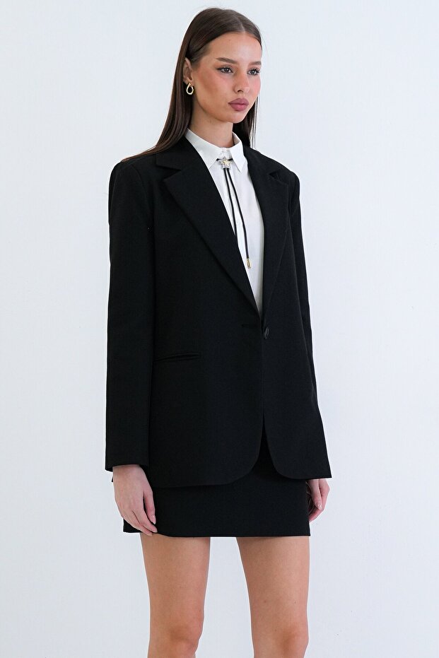 Tek Düğmeli Blazer Ceket - 2