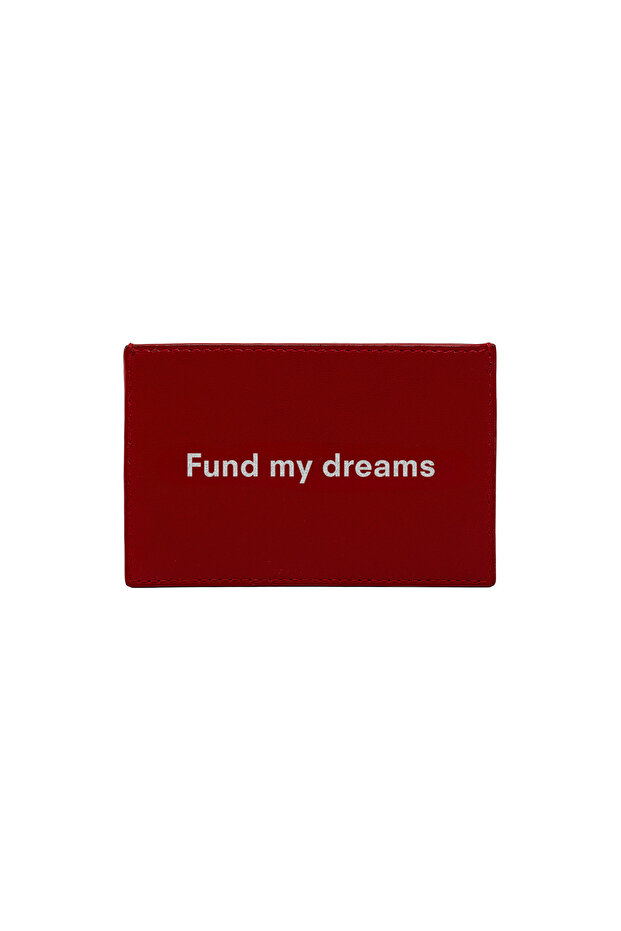 حامل بطاقات من الجلد الأحمر من Fund My Dreams KeinxDesa