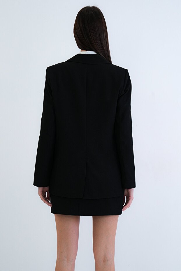 Tek Düğmeli Blazer Ceket - 6