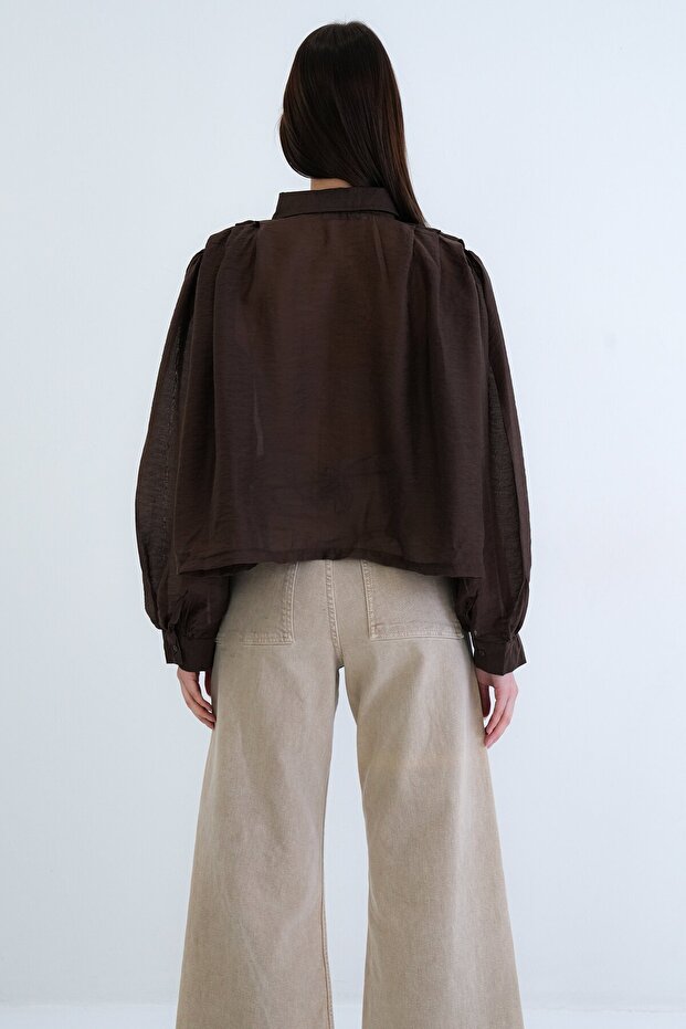 Balon Kol Oversize Gömlek - 6