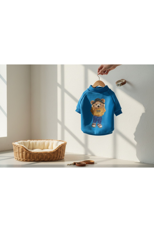 Cat Dog Teddy Bear Printed Sweatshirt