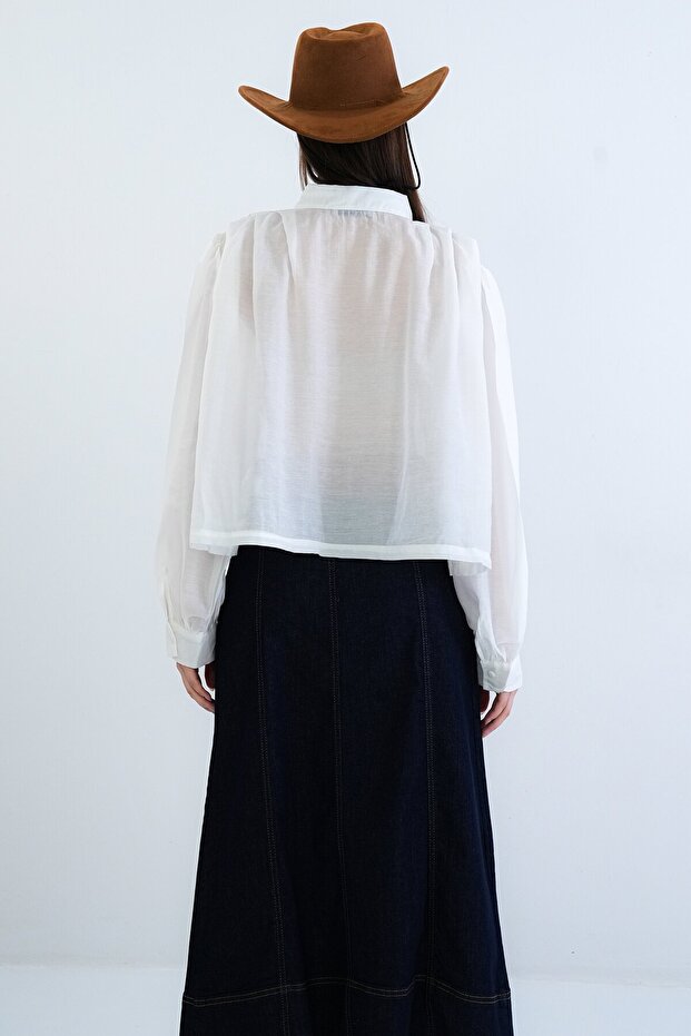 Balon Kol Oversize Gömlek - 6