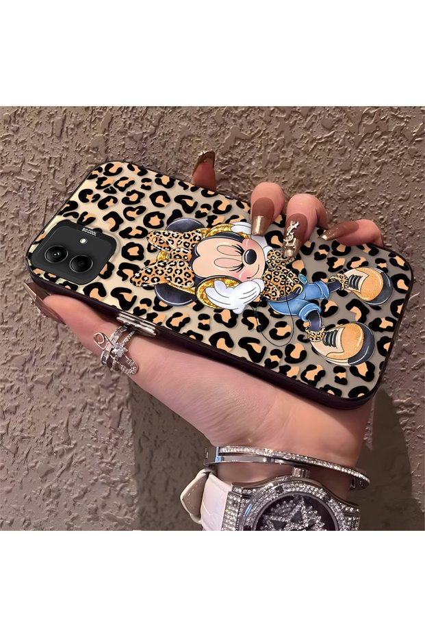 Silicone Edge Hard Back Phone Case Compatible with Samsung Galaxy A03 Mickey Pattern