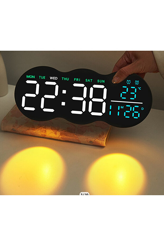 LED 2808 digital table or wall clock with ambient light and countdown function - 7