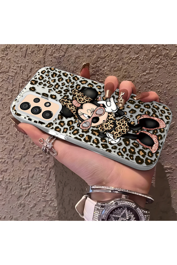 Silicone Edge Hard Back Phone Case Compatible with Samsung Galaxy A33 5g Minnie Pattern