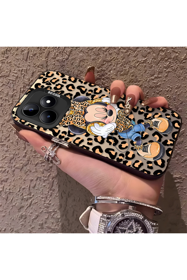 Silicone Edge Hard Back Phone Case Mickey Pattern Compatible with Realme Note 50