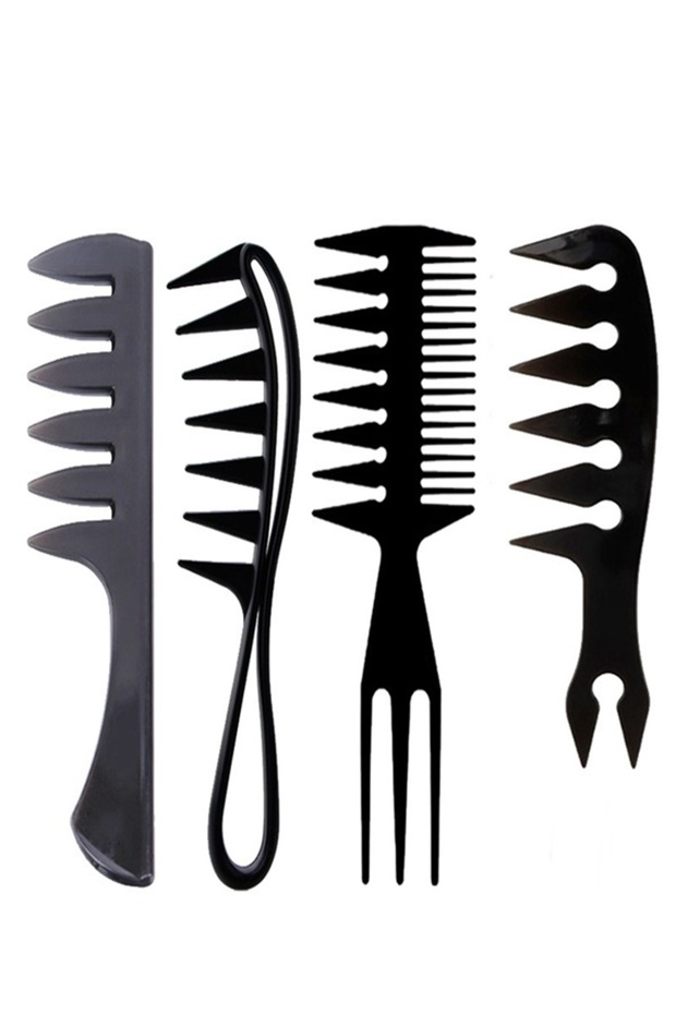 4-Piece Comb Set Volumizing Comb for Curly and Wavy Hair Suitable for Home and Professional Use