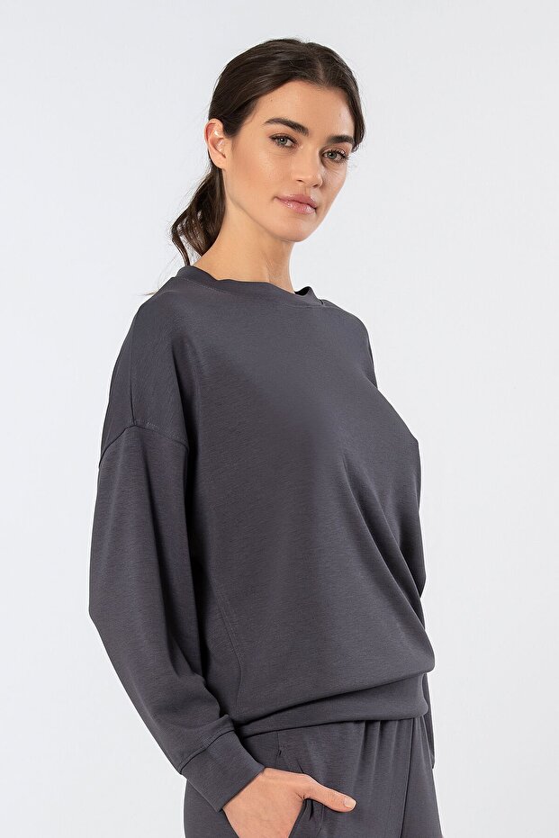 Women's Crew Neck Sweatshirt 3613/Anthracite