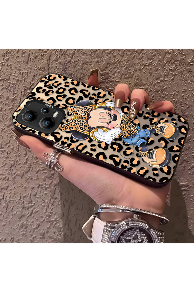 Silicone Edge Hard Back Phone Case Compatible with Poco X5 5g Mickey Pattern