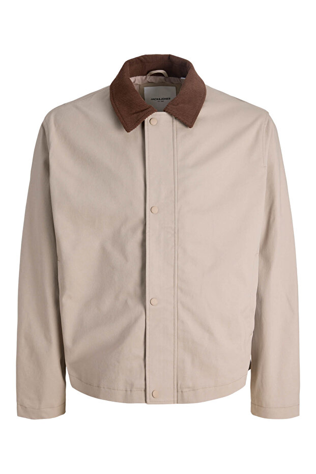 Collar Detailed Beige Men's Jacket 12288889 - 3