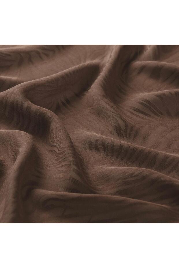 Monogram Shawl - Zebra Pattern - Bitter Brown - 3