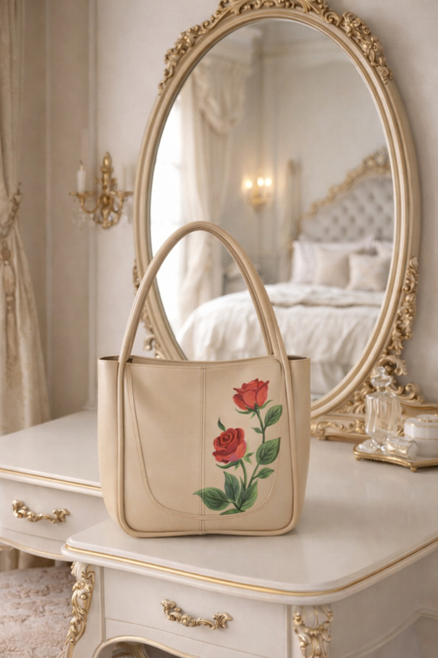 حقيبة كتف مزخرفة مرسومة يدويًا - 1