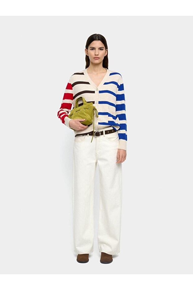 Kadın Çizgili Örme Hırka - 2