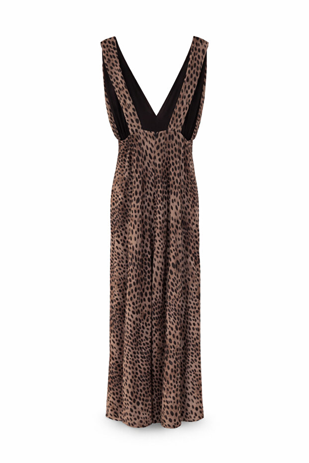 Rochie leopard cu eșarfă - 3
