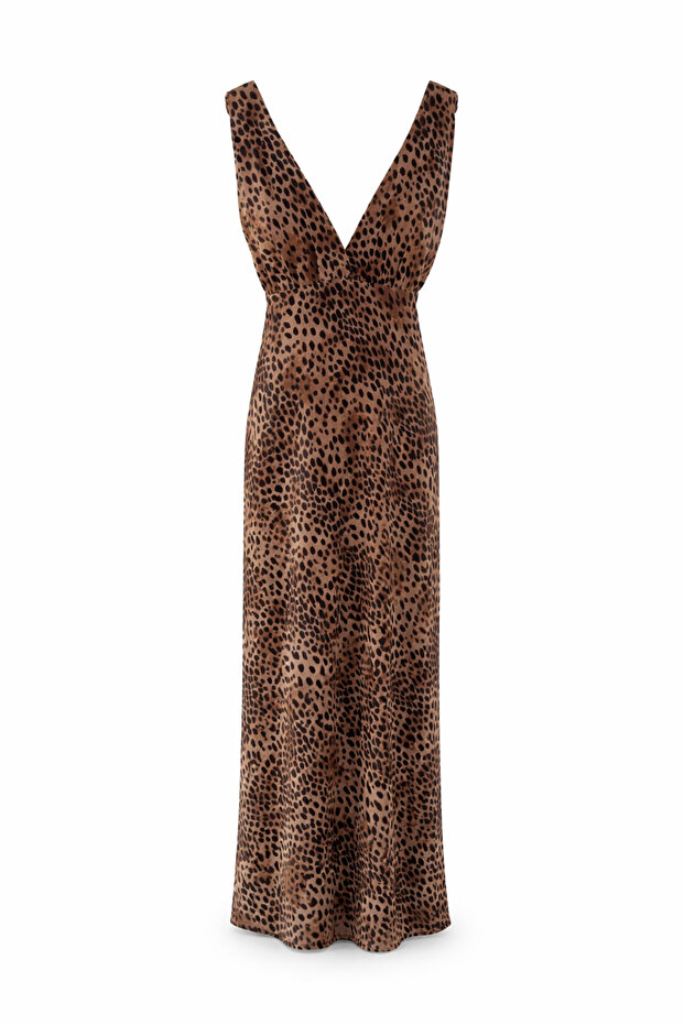 Rochie leopard cu eșarfă - 2