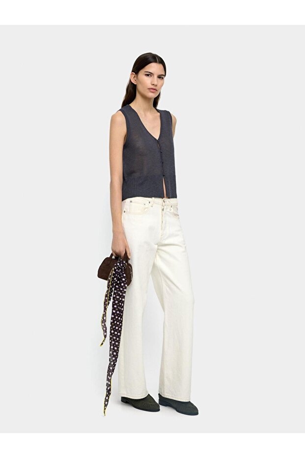 Kadın Düğmeli Örme Yelek - 2