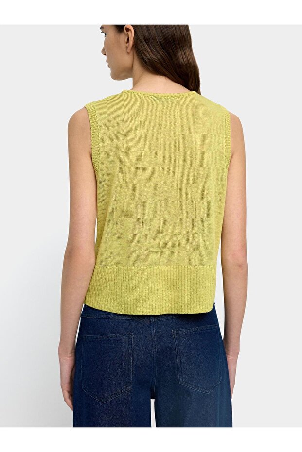 Kadın Düğmeli Örme Yelek - 4