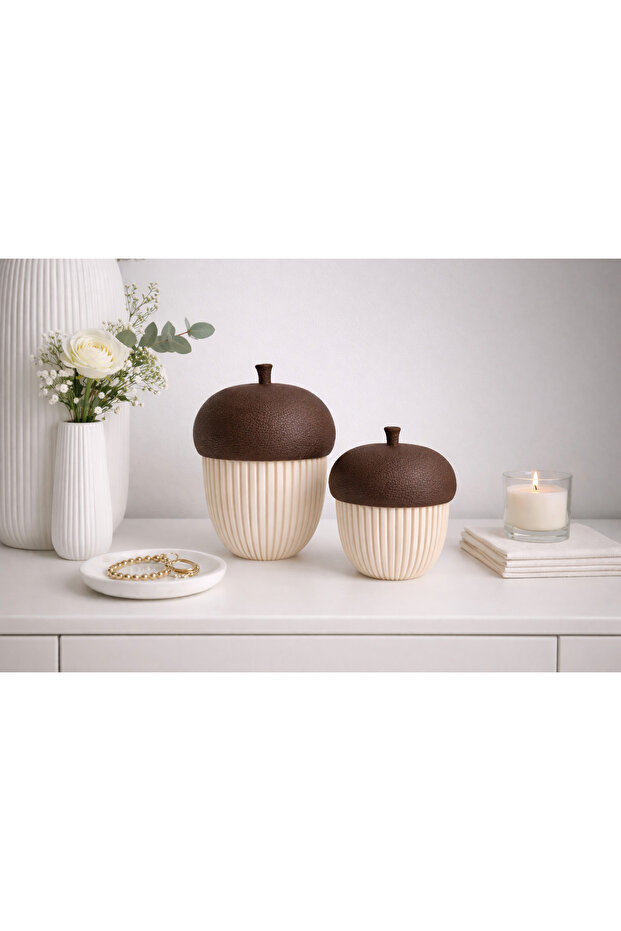 Acorn Design Decorative Storage Box with Lid