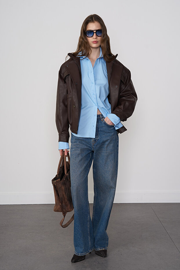 %100 Cotton Basic Gömlek - 1