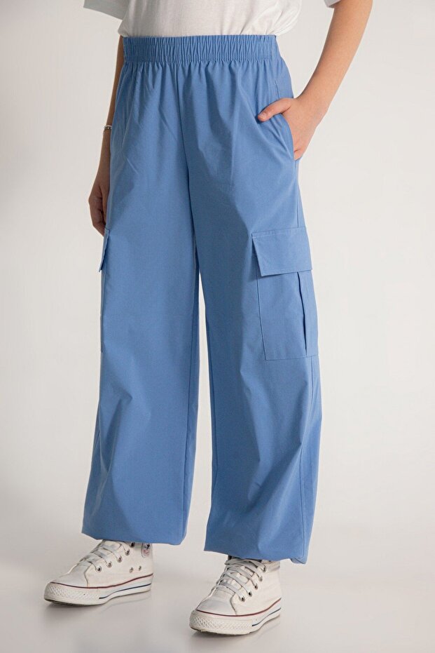 Girl's Cargo Pocket Pants Blue