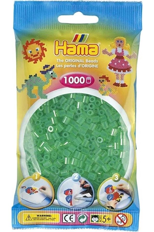 Midi Beads 1,000 Pieces - Transparent Green