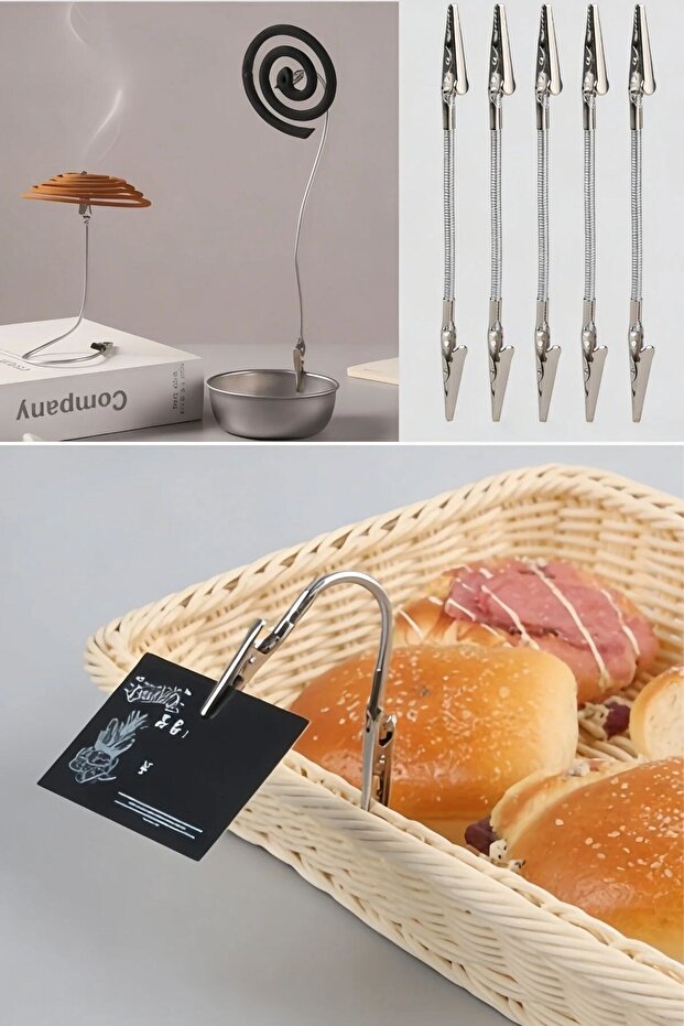 ® Stainless Steel Double Head Alligator Clip – Heat Resistant Fly Repellent Coil Holder & Paper N