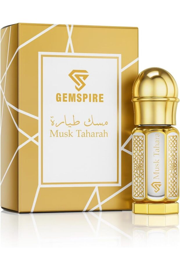 Musk Tahara Attar Perfume Oil, Unisex Floral Fragrance with Rose & Amber, Alcohol-Free, 12ml