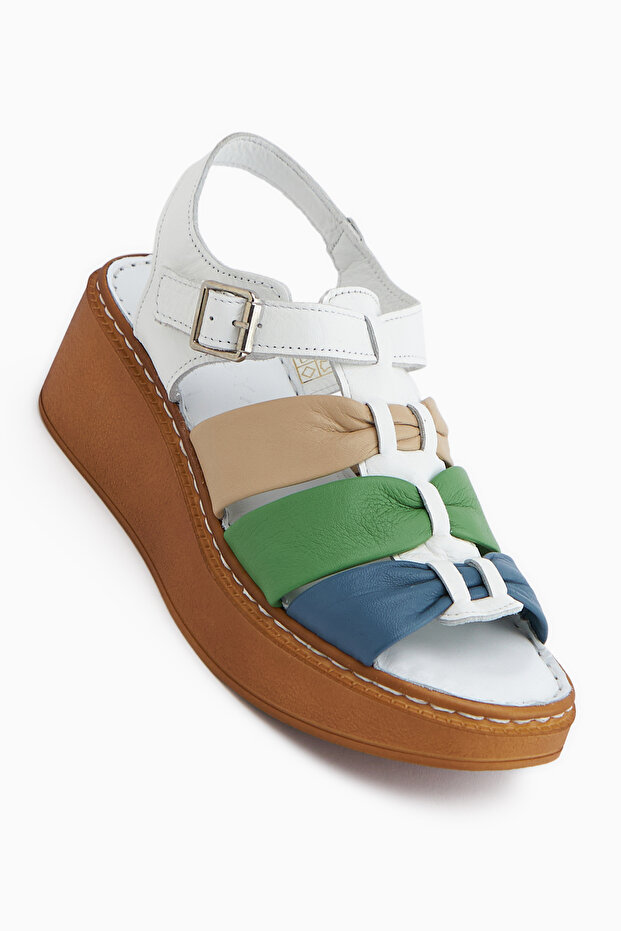 Larisa Genuine Leather White Women's Sandals