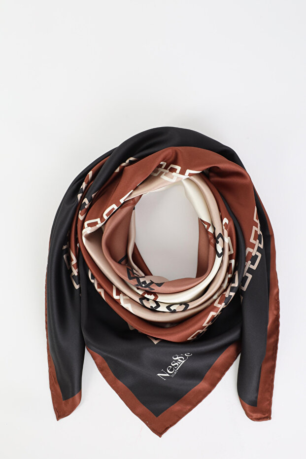 Chain Pattern Imported Silk Satin Scarf - 1