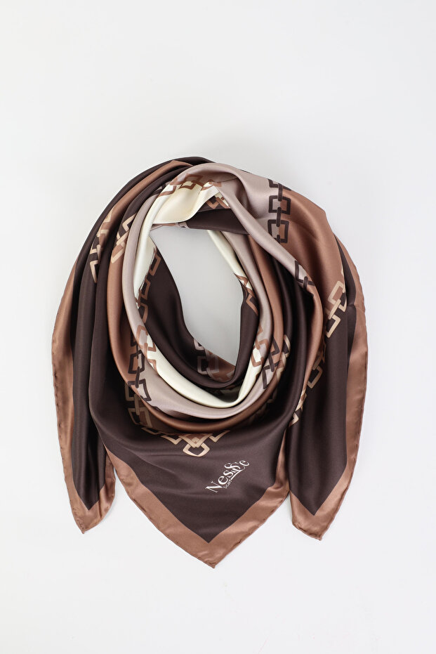 Chain Pattern Imported Silk Satin Scarf - 1